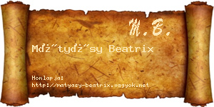 Mátyásy Beatrix névjegykártya